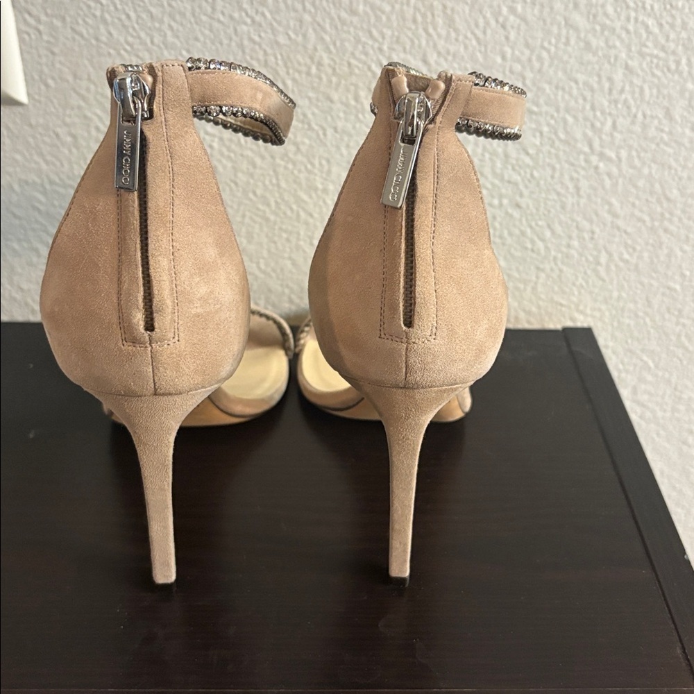 Jimmy Choo Nude Crystal-Embellished Heels - Picture 3 of 4